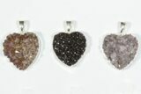 Lot: Druzy Amethyst Heart Pendants - Pieces #84083-2